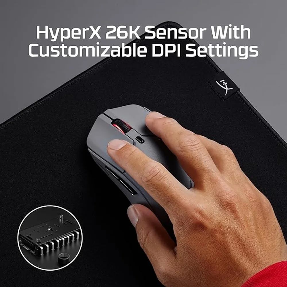 HyperX Pulsefire Haste 2 Pro 4K Wireless Gaming Mouse Slate Grey - 26K Sensor, 90H Battery, 61g 5 HyperX Pulsefire Haste 2 Pro 4K Wireless Gaming Mouse Slate Grey - 26K Sensor, 90H Battery, 61g - Image 5