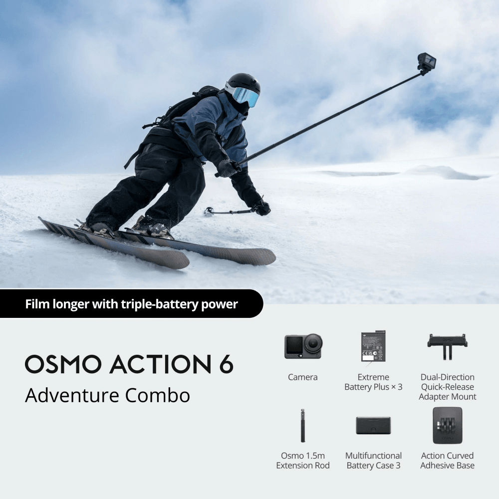 DJI Osmo Action 6 Adventure Combo - 1/1.1" Square Sensor, Variable Aperture, 4K 2 DJI Osmo Action 6 Adventure Combo - 1/1.1" Square Sensor, Variable Aperture, 4K - Image 2
