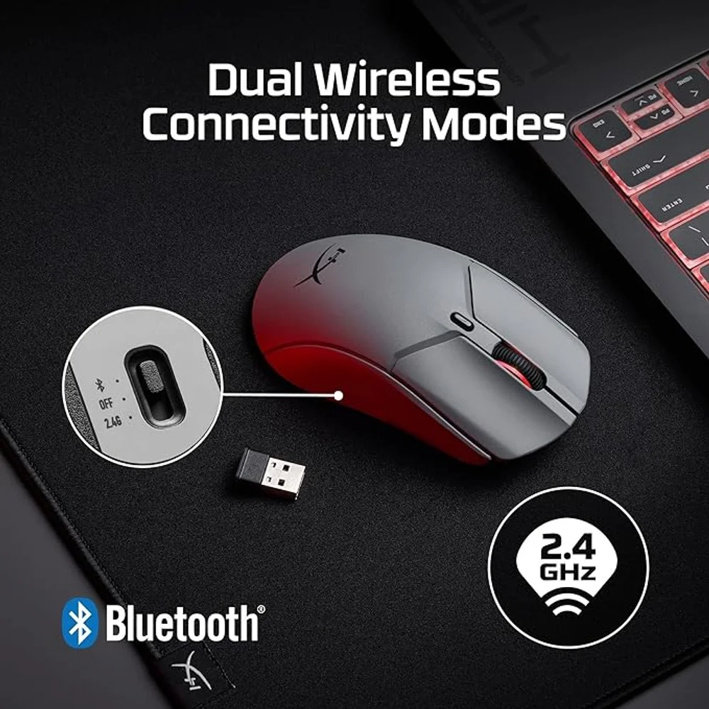 HyperX Pulsefire Haste 2 Pro 4K Wireless Gaming Mouse Slate Grey - 26K Sensor, 90H Battery, 61g 6 HyperX Pulsefire Haste 2 Pro 4K Wireless Gaming Mouse Slate Grey - 26K Sensor, 90H Battery, 61g - Image 6