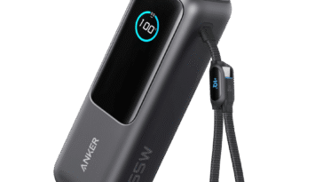 Anker Laptop Power Bank 25K 165W - Built-In Retractable Cables, Black