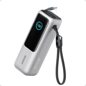 Anker Laptop Power Bank 25K 165W - Built-In Retractable Cables, Silver