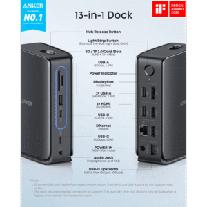 Anker Nano Docking Station 13-in-1 – Triple Display, Removable Hub