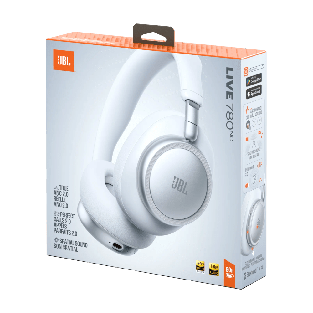 JBL Live 780NC Wireless Over-Ear Headphones - 80H Battery, Adaptive ANC, White 10 JBL Live 780NC Wireless Over-Ear Headphones - 80H Battery, Adaptive ANC, White - Image 10