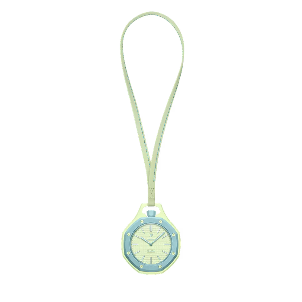 BLAUE ACHT Pocket Watch - Audemars Piguet x Swatch Royal Pop, Lime Green Tapisserie Dial, SISTEM51 1 BLAUE ACHT Pocket Watch - Audemars Piguet x Swatch Royal Pop, Lime Green Tapisserie Dial, SISTEM51