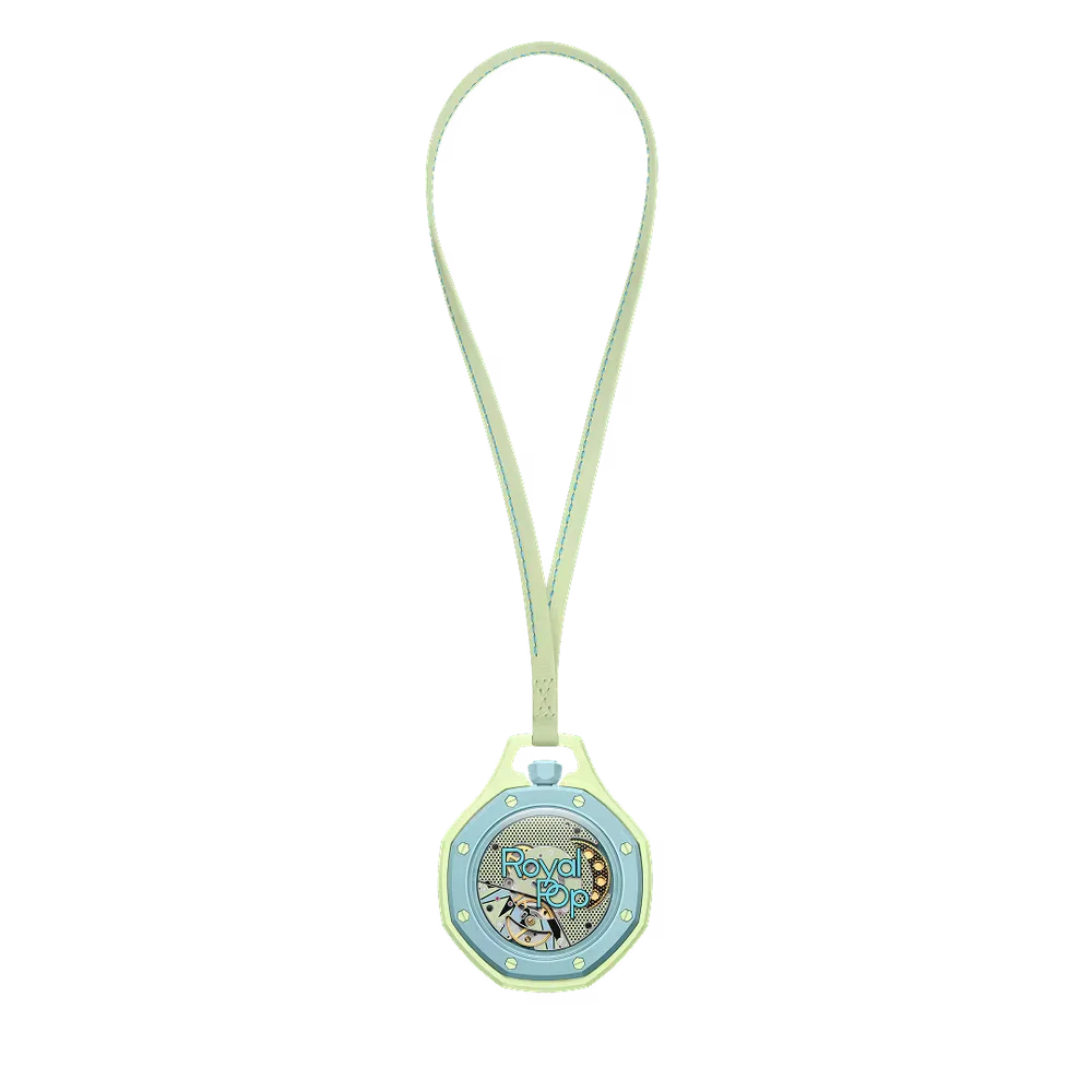 BLAUE ACHT Pocket Watch - Audemars Piguet x Swatch Royal Pop, Lime Green Tapisserie Dial, SISTEM51 3 BLAUE ACHT Pocket Watch - Audemars Piguet x Swatch Royal Pop, Lime Green Tapisserie Dial, SISTEM51 - Image 3