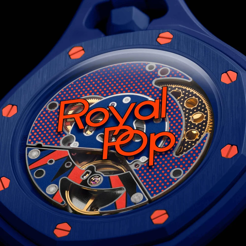 ORENJI HACHI Pocket Watch - Audemars Piguet x Swatch Royal Pop, Navy Tapisserie Dial, SISTEM51 4 ORENJI HACHI Pocket Watch - Audemars Piguet x Swatch Royal Pop, Navy Tapisserie Dial, SISTEM51 - Image 4