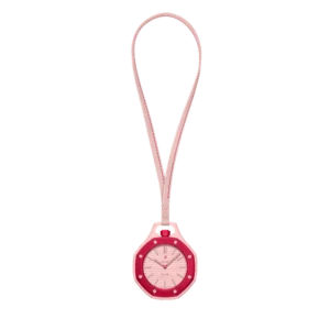OTTO ROSSO Pocket Watch Pink Tapisserie - Vintage Analog, Mechanical Movement, Chain Included