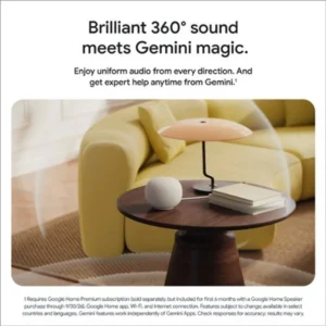 Google Home Speaker 2026 Hazel – Smart Speaker with Gemini, 360° Sound