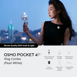 DJI Osmo Pocket 4P Vlog Combo Pearl White - 1-Inch 4K Vlogging Camera