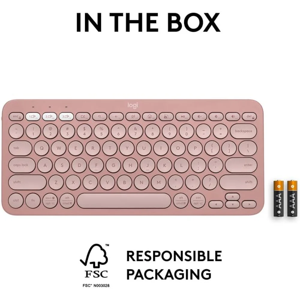 Logitech K380s Keyboard Rose Multi Device Bluetooth Compact English Layout 2 Logitech K380s Keyboard Rose Multi Device Bluetooth Compact English Layout - Image 2