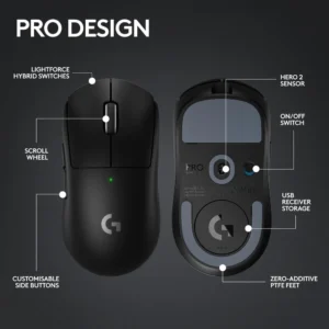 Logitech G PRO X SUPERLIGHT 2 Wireless Gaming Mouse Black