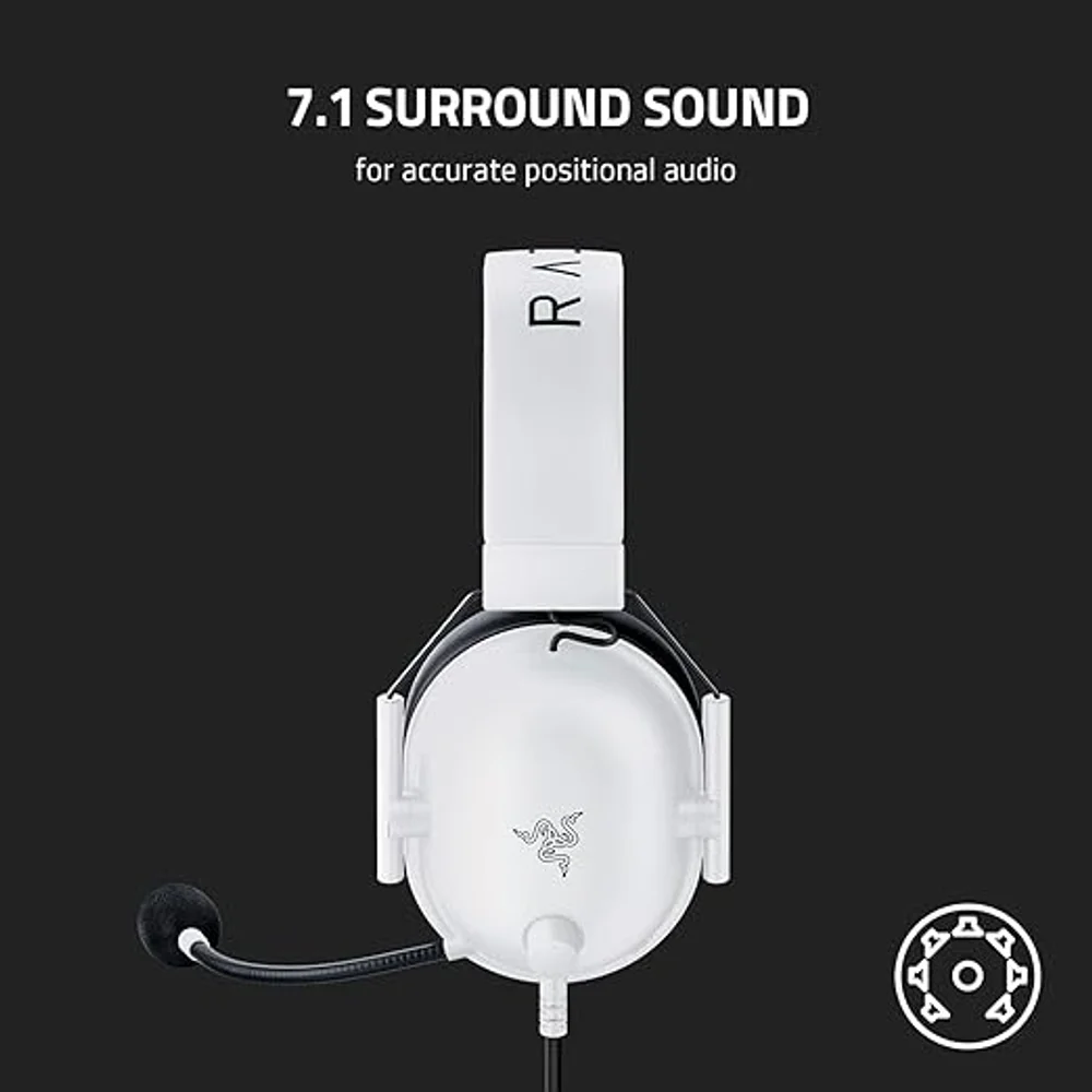 Razer BlackShark V2 X Gaming Headset White - 7.1 Surround, 50mm 2 Razer BlackShark V2 X Gaming Headset White - 7.1 Surround, 50mm - Image 2