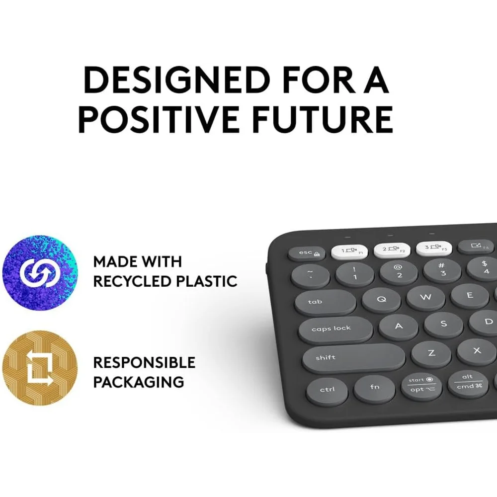 Logitech K380s Keyboard Graphite Multi Device Bluetooth Compact ENG ARA 5 Logitech K380s Keyboard Graphite Multi Device Bluetooth Compact ENG ARA - Image 5