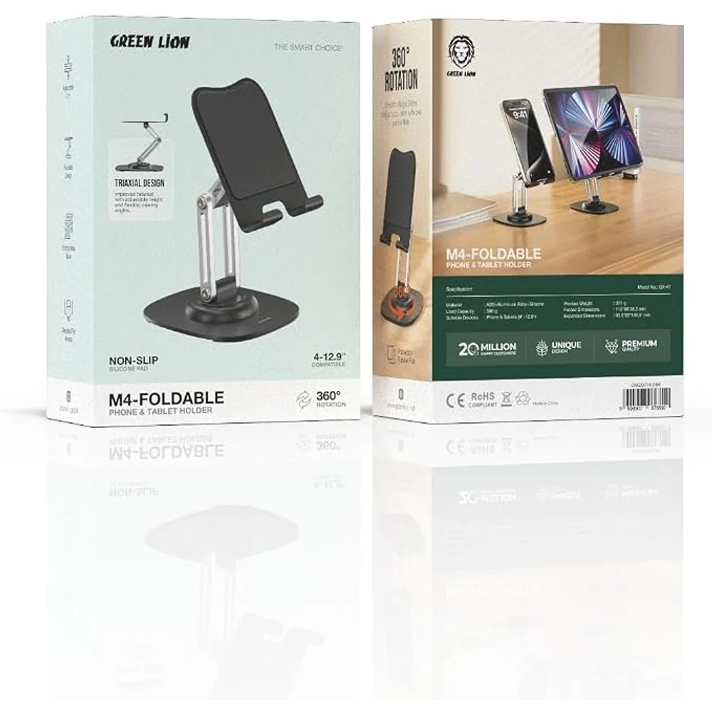 Green Lion M4 Foldable Phone Tablet Holder Adjustable Portable Multi Angle Stand Universal Compatibility 3 Green Lion M4 Foldable Phone Tablet Holder Adjustable Portable Multi Angle Stand Universal Compatibility - Image 3