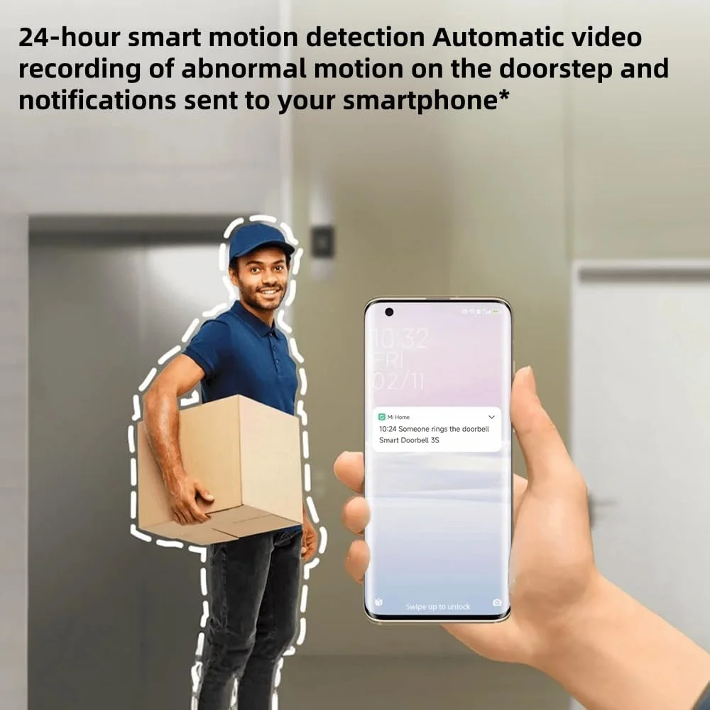 Xiaomi Smart Doorbell 3S - 2K 3MP Video, 180° View, AI Detection 10 Xiaomi Smart Doorbell 3S - 2K 3MP Video, 180° View, AI Detection - Image 10