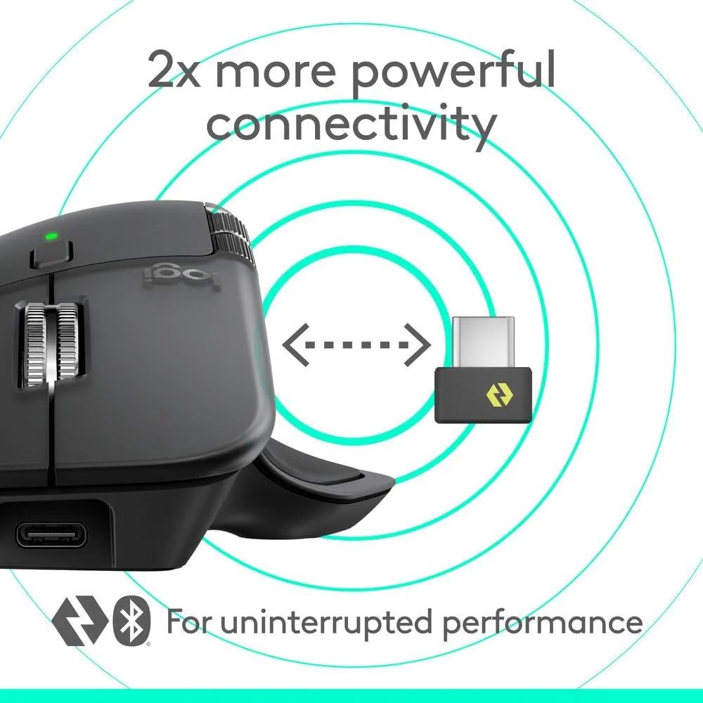Logitech MX Master 4 Ergonomic Wireless Mouse Graphite - Haptic 12 Logitech MX Master 4 Ergonomic Wireless Mouse Graphite - Haptic - Image 12