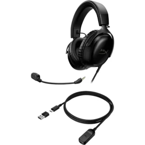 HyperX Cloud III Gaming Headset Black – 53mm Drivers, DTS Audio