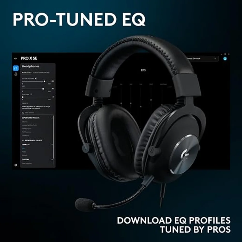 Logitech G Pro X SE Wired Gaming Headset Black - 50mm, DTS 7.1 2 Logitech G Pro X SE Wired Gaming Headset Black - 50mm, DTS 7.1 - Image 2