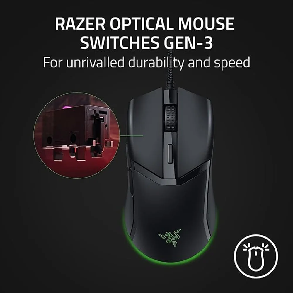 Razer Cobra Wired Gaming Mouse Black - 58g, 8500 DPI, RGB 3 Razer Cobra Wired Gaming Mouse Black detail view - Totot.ae