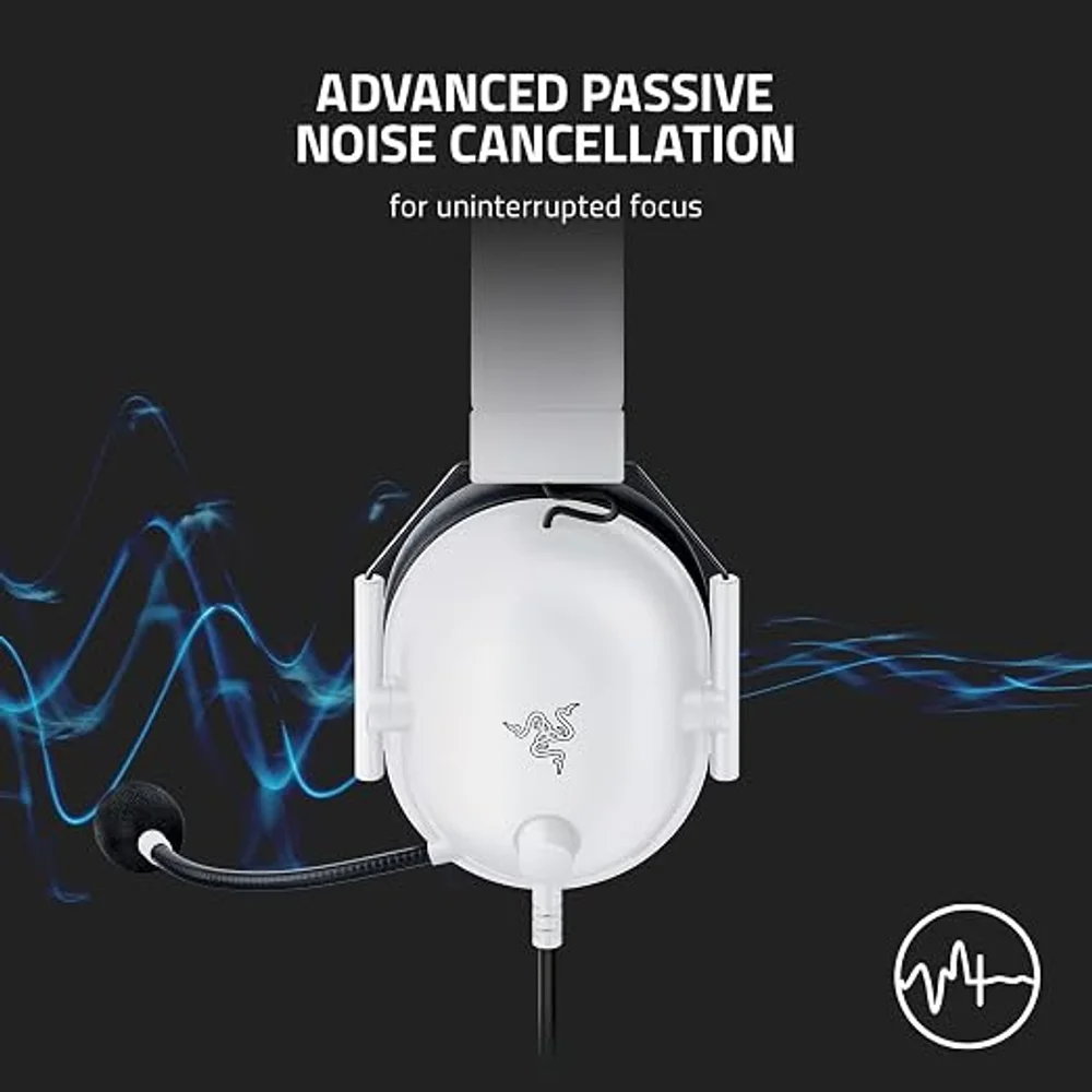 Razer BlackShark V2 X Gaming Headset White - 7.1 Surround, 50mm 4 Razer BlackShark V2 X Gaming Headset White - 7.1 Surround, 50mm - Image 4