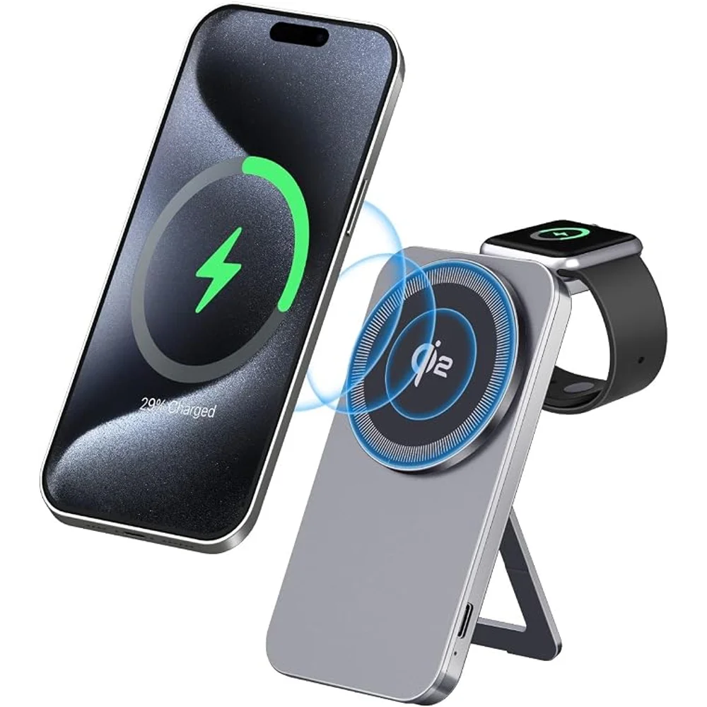 Green Lion Magstand Duo Qi2 Wireless Charger 15W 2 Device Magnetic Charging Stand Fast Wireless 3 Green Lion Magstand Duo Qi2 Wireless Charger 15W 2 Device Magnetic Charging Stand Fast Wireless - Image 3