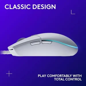 Logitech G203 Wired Gaming Mouse White – 8,000 DPI, RGB