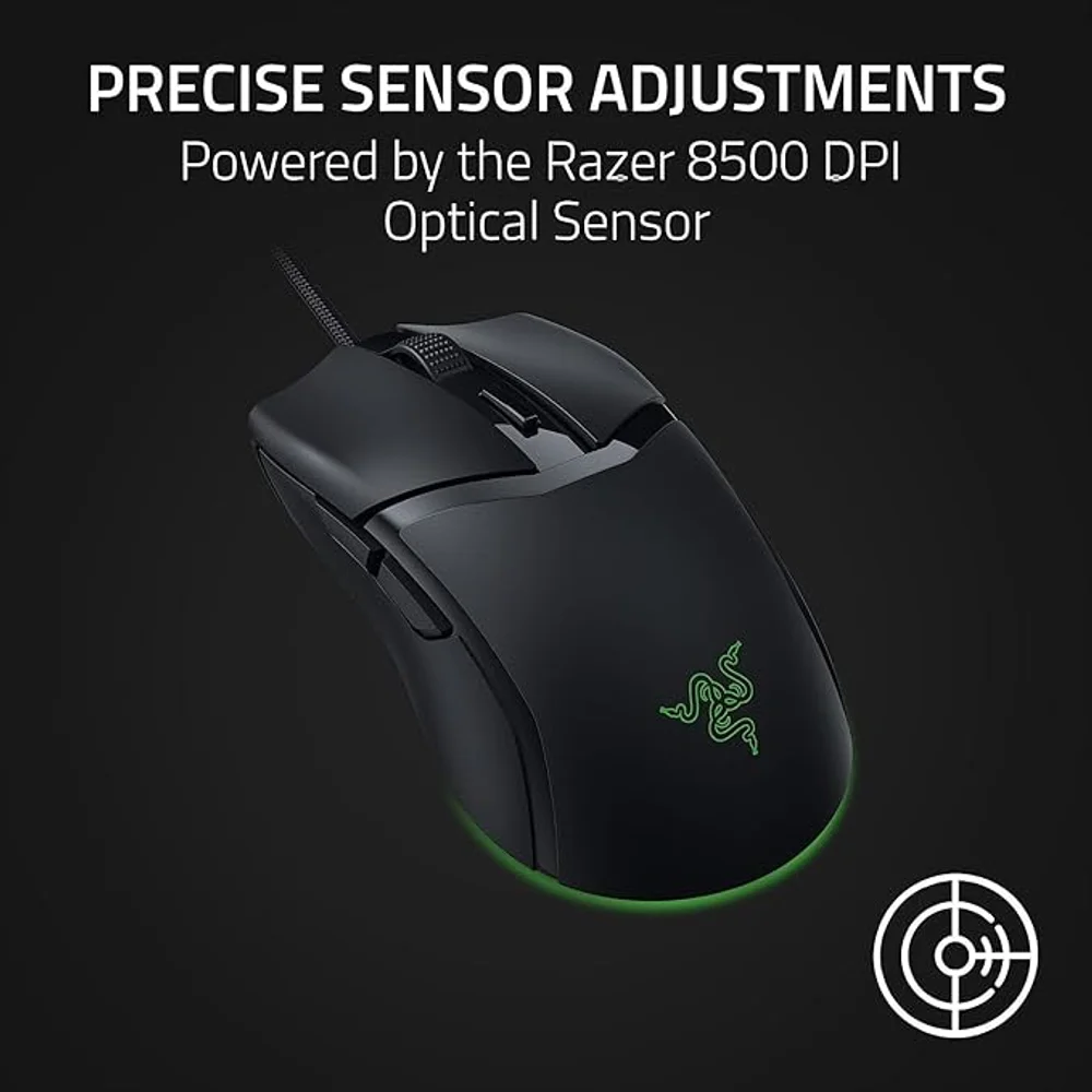 Razer Cobra Wired Gaming Mouse Black - 58g, 8500 DPI, RGB 5 Razer Cobra Wired Gaming Mouse Black product gallery image - Totot.ae