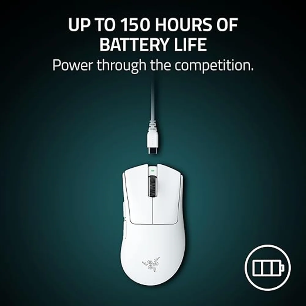 Razer DeathAdder V4 Pro Wireless Esports Mouse White - 57g, 45K 5 Razer DeathAdder V4 Pro Wireless Esports Mouse White - 57g, 45K - Image 5