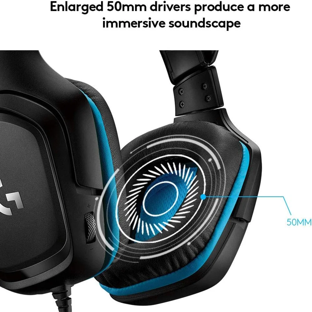 Logitech G432 Wired Gaming Headset - 7.1 Surround, DTS, Flip-to-Mute 5 Logitech G432 Wired Gaming Headset - 7.1 Surround, DTS, Flip-to-Mute - Image 5