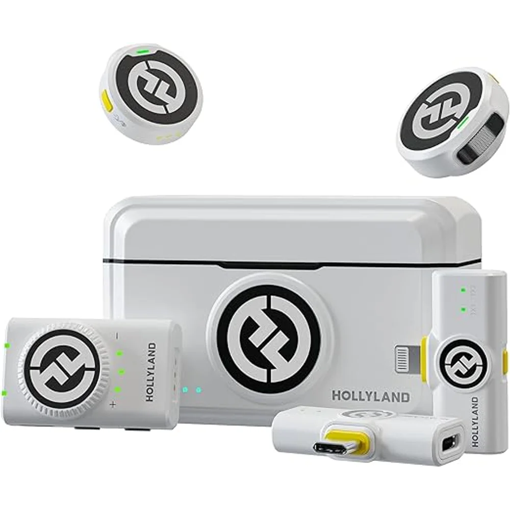 Hollyland LARK M2 Wireless Microphone White - 48KHz, 1000ft Range 1 Hollyland LARK M2 Wireless Microphone White - 48KHz, 1000ft Range