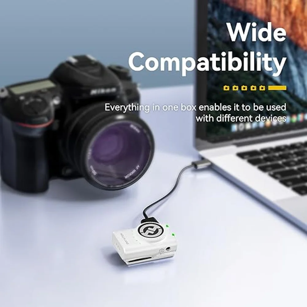 Hollyland LARK M2 Wireless Microphone White - 48KHz, 1000ft Range 2 Hollyland LARK M2 Wireless Microphone White - 48KHz, 1000ft Range - Image 2