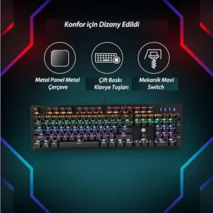HP GK100F Mechanical Gaming Keyboard – Blue Switch, English QWERTY