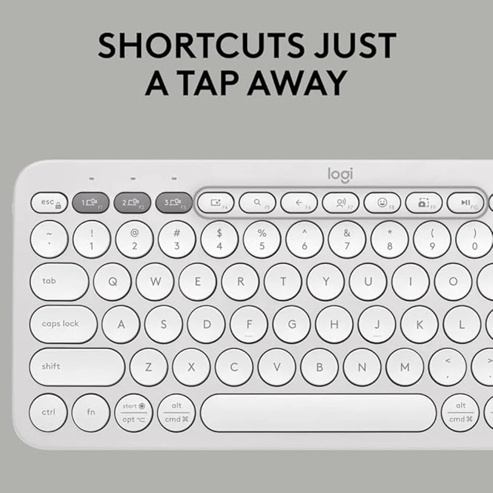 Logitech K380s Keyboard White Multi Device Bluetooth Compact English Layout 3 Logitech K380s Keyboard White Multi Device Bluetooth Compact English Layout - Image 3
