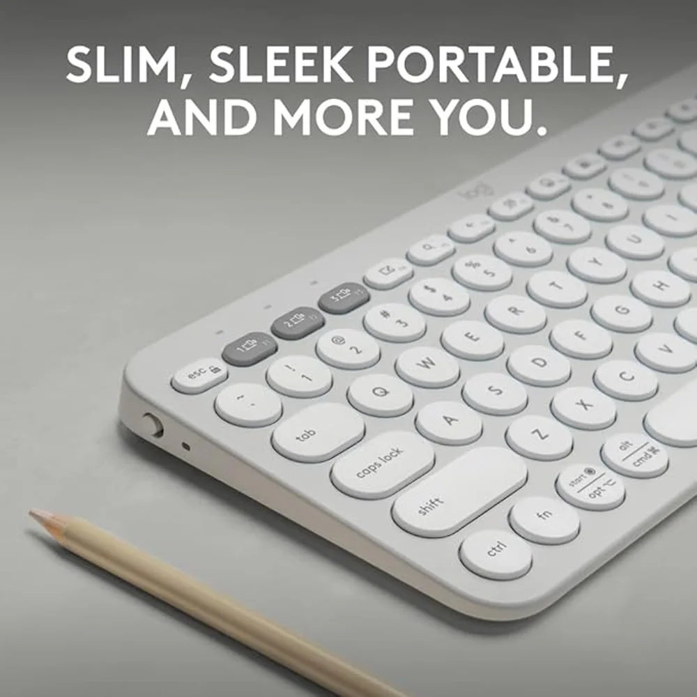 Logitech K380s Keyboard White Multi Device Bluetooth Compact English Layout 4 Logitech K380s Keyboard White Multi Device Bluetooth Compact English Layout - Image 4
