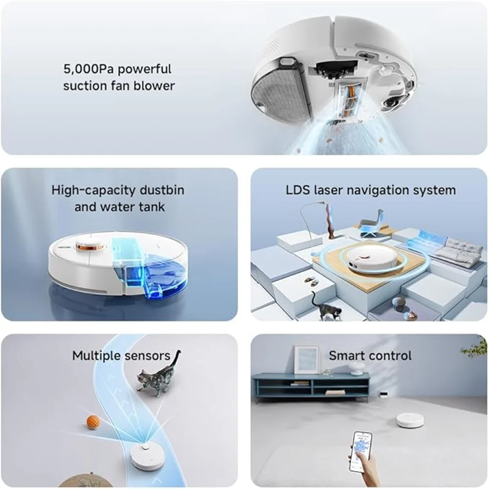 Xiaomi Robot Vacuum S40C 2-in-1 - 5000Pa Suction, LDS Navigation 5 Xiaomi Robot Vacuum S40C 2-in-1 - 5000Pa Suction, LDS Navigation - Image 5