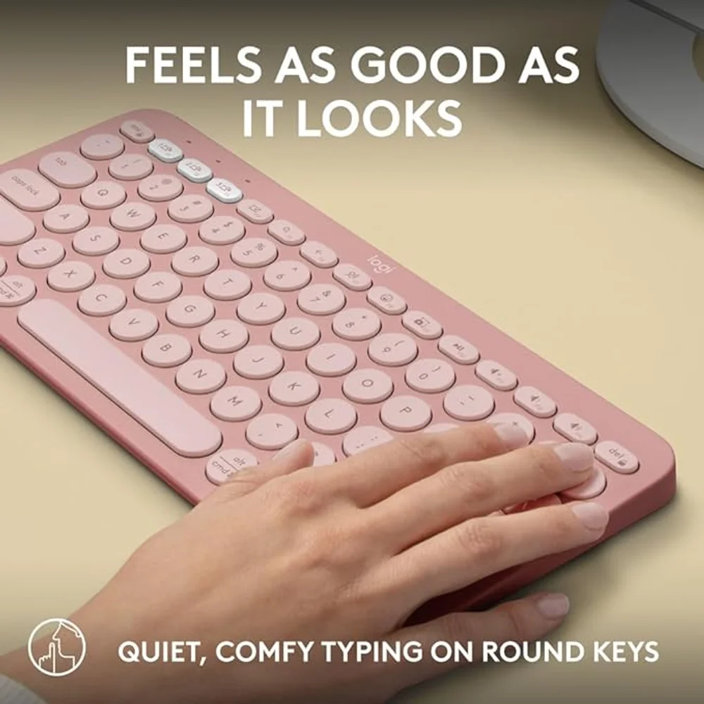 Logitech K380s Keyboard Rose Multi Device Bluetooth Compact English Layout 8 Logitech K380s Keyboard Rose Multi Device Bluetooth Compact English Layout - Image 8