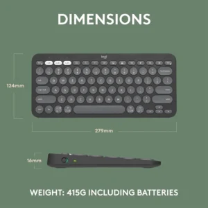 Logitech K380s Keyboard Graphite Multi Device Bluetooth Compact ENG ARA