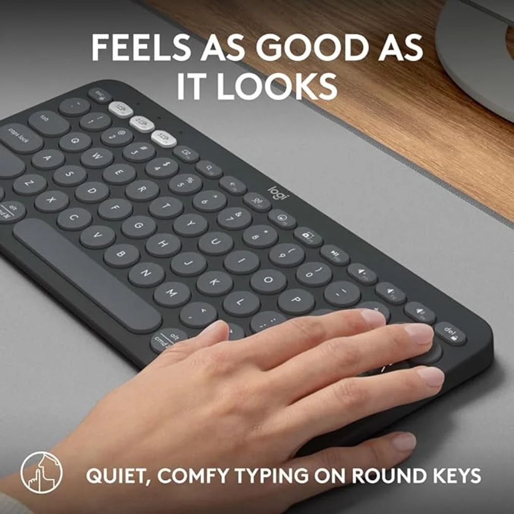 Logitech K380s Keyboard Graphite Multi Device Bluetooth Compact ENG ARA 3 Logitech K380s Keyboard Graphite Multi Device Bluetooth Compact ENG ARA - Image 3