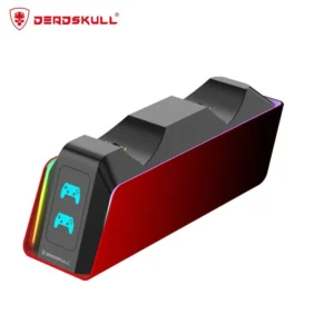 DARKSKULL Dual Charger Dock for PS5 Edge Controller LED - Red