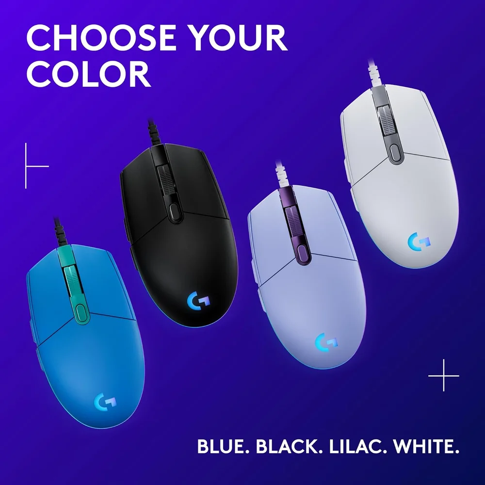 Logitech G203 Wired Gaming Mouse White - 8,000 DPI, RGB 6 Logitech G203 Wired Gaming Mouse White - 8,000 DPI, RGB - Image 6