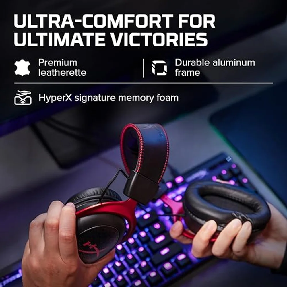 HyperX Cloud II Gaming Headset Red - 7.1 Surround, 53mm 7 HyperX Cloud II Gaming Headset Red - 7.1 Surround, 53mm - Image 7
