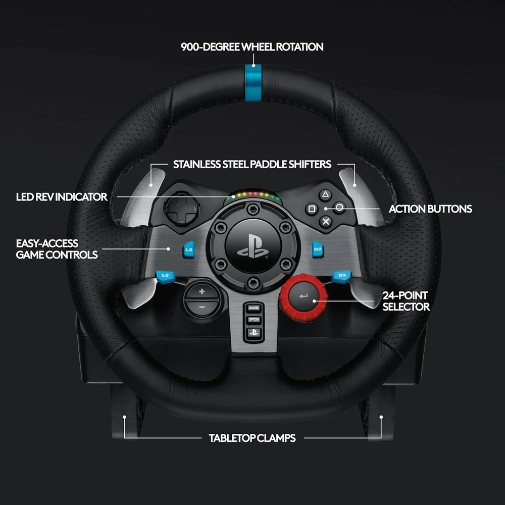 Logitech G29 Driving Force Racing Wheel and Floor Pedals Force Feedback 900° Rotation PS5 PC 8 Logitech G29 Driving Force Racing Wheel and Floor Pedals Force Feedback 900° Rotation PS5 PC - Image 8
