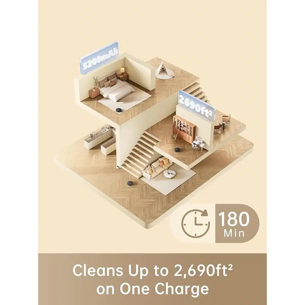 DREAME D9 MAX ROBOT VACUUM 4000Pa Suction LiDAR Navigation 5200mAh Battery Smart Mopping 5 DREAME D9 MAX ROBOT VACUUM 4000Pa Suction LiDAR Navigation 5200mAh Battery Smart Mopping - Image 5