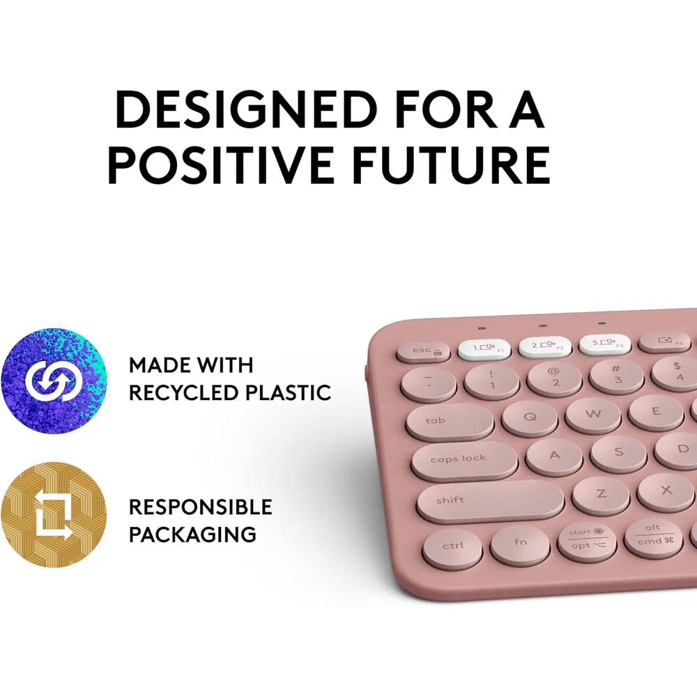 Logitech K380s Keyboard Rose Multi Device Bluetooth Compact English Layout 9 Logitech K380s Keyboard Rose Multi Device Bluetooth Compact English Layout - Image 9