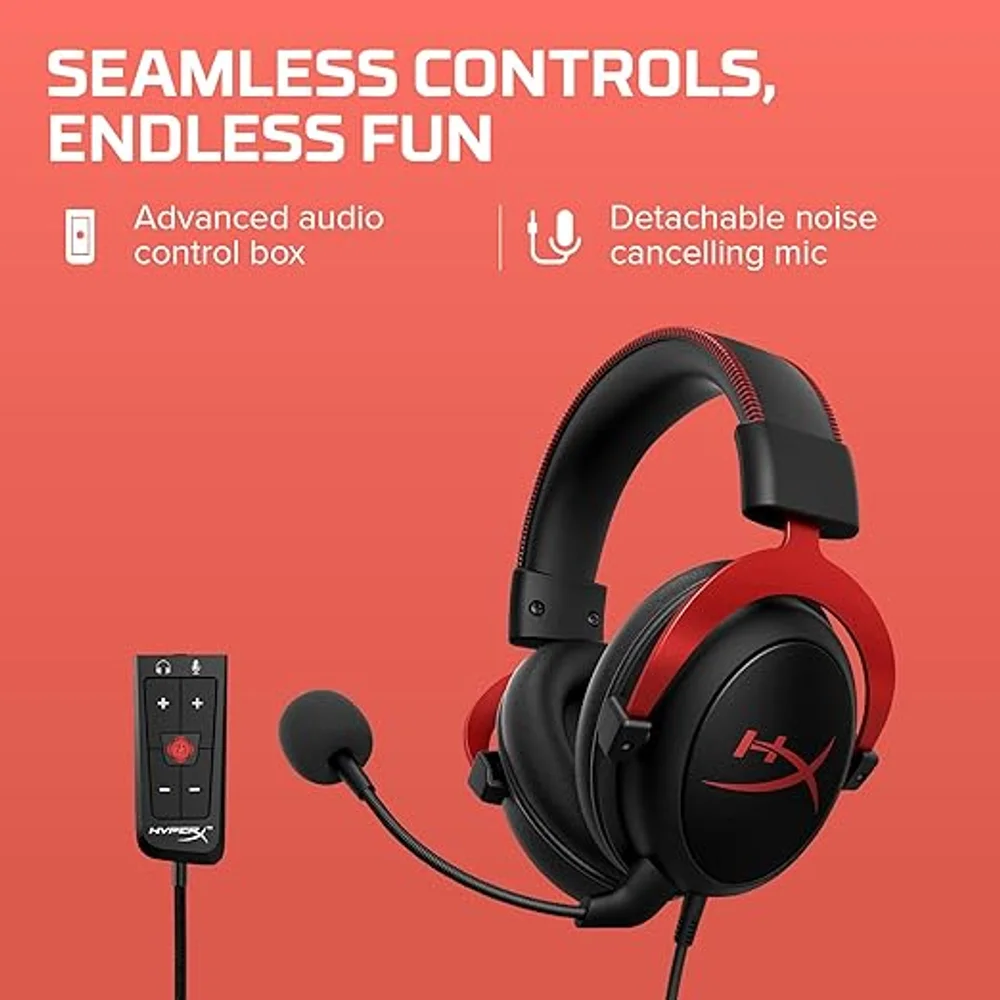 HyperX Cloud II Gaming Headset Red - 7.1 Surround, 53mm 6 HyperX Cloud II Gaming Headset Red - 7.1 Surround, 53mm - Image 6