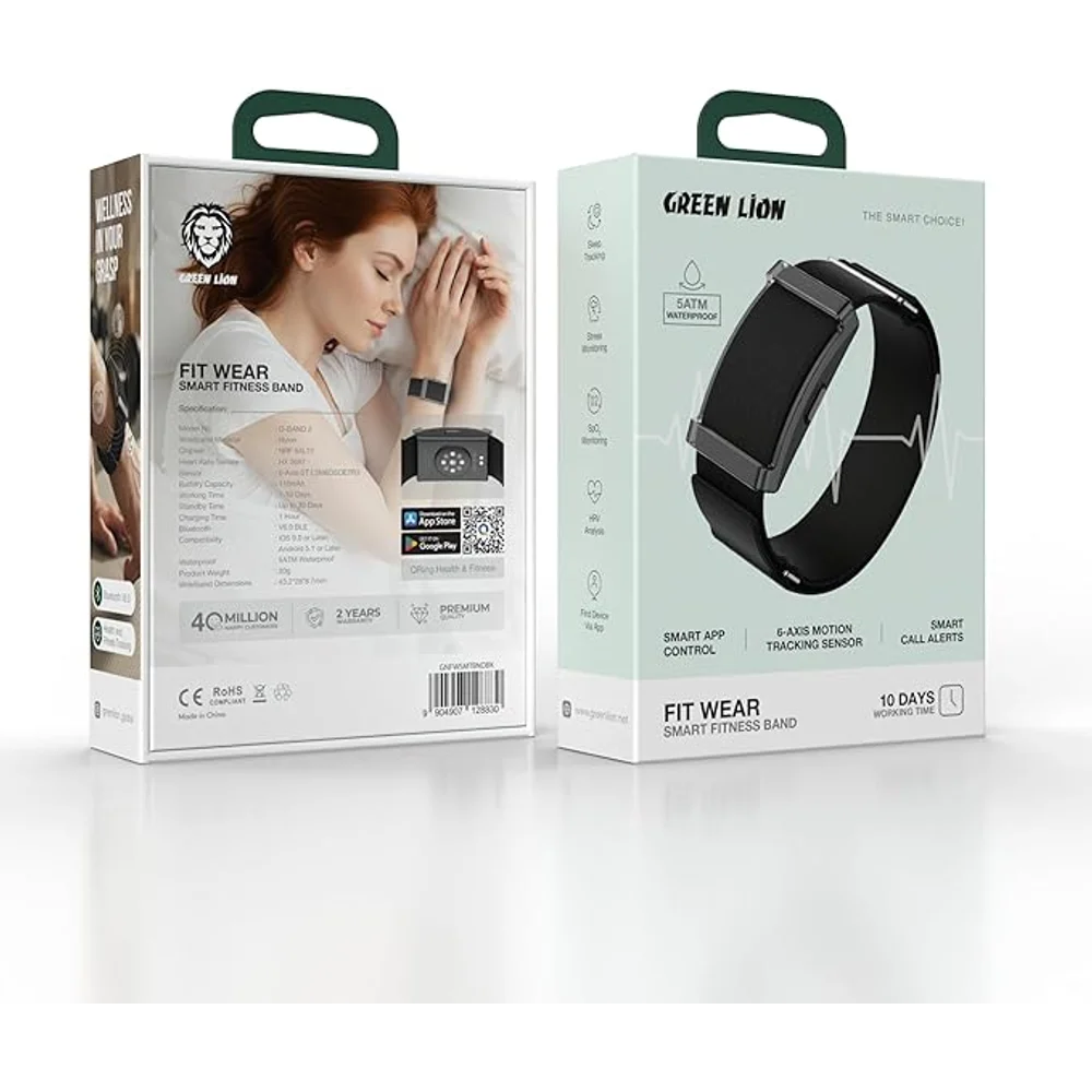 Green Lion FIT WEAR Smart Fitness Band Black Heart Rate Sleep Tracking Waterproof Activity Monitor 7 Green Lion FIT WEAR Smart Fitness Band Black Heart Rate Sleep Tracking Waterproof Activity Monitor - Image 7
