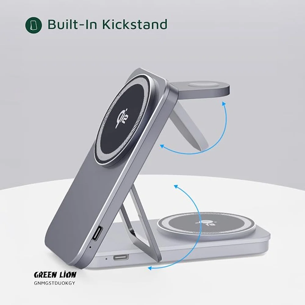 Green Lion Magstand Duo Qi2 Wireless Charger 15W 2 Device Magnetic Charging Stand Fast Wireless 4 Green Lion Magstand Duo Qi2 Wireless Charger 15W 2 Device Magnetic Charging Stand Fast Wireless - Image 4