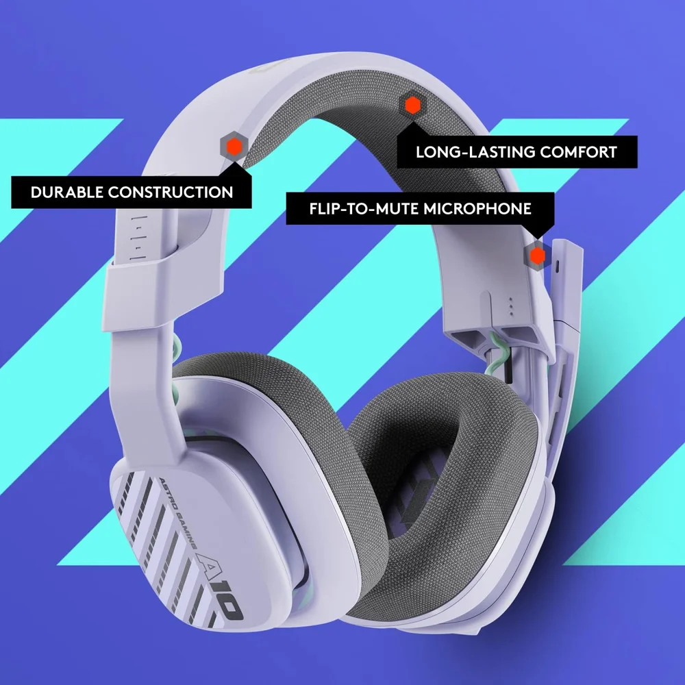 ASTRO A10 Gaming Headset Gen 2 Wired Lilac - 32mm Drivers 7 ASTRO A10 Gaming Headset Gen 2 Wired Lilac - 32mm Drivers - Image 7
