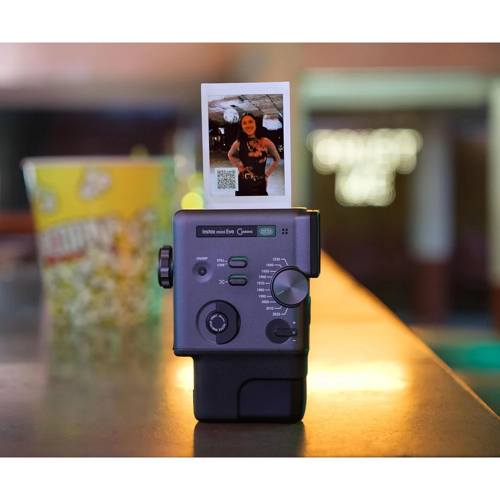 FUJIFILM instax mini Evo Cinema Hybrid Instant Camera Black 4 FUJIFILM instax mini Evo Cinema Hybrid Instant Camera Black - Image 4