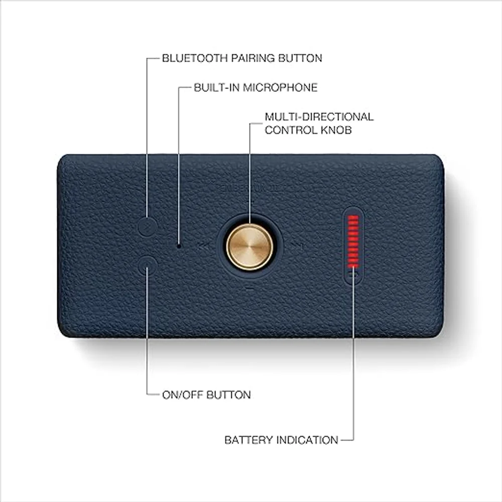 MARSHALL EMBERTON 3 BLUE Portable Bluetooth Speaker 32H Battery IP67 Waterproof 360° Sound 8 MARSHALL EMBERTON 3 BLUE Portable Bluetooth Speaker 32H Battery IP67 Waterproof 360° Sound - Image 8